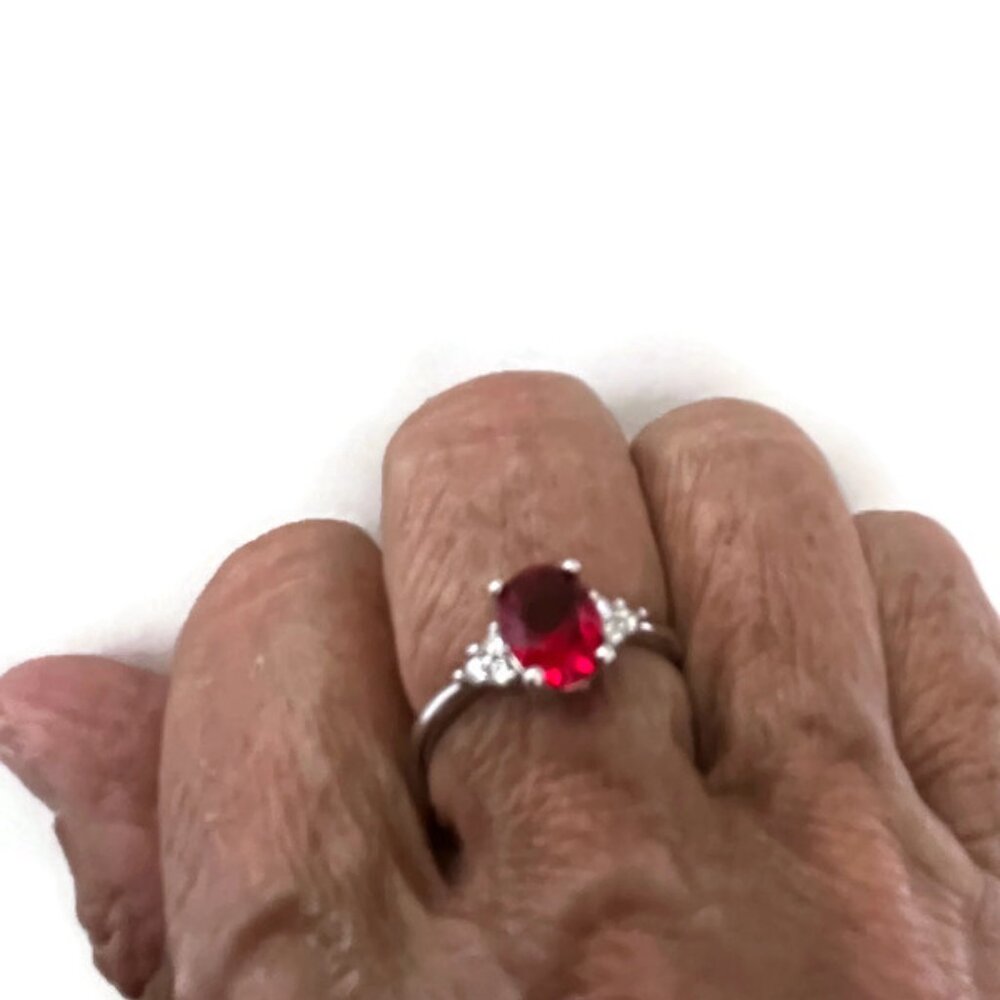 1.5 Ct. Round Ruby Solitaire & White Sapphire Bag… - image 2